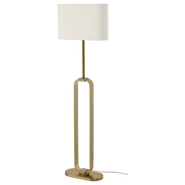 IKEA UPPVIND Floor lamp, brass plated/white, 59 "