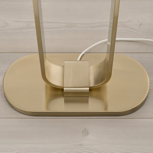 IKEA UPPVIND Floor lamp, brass plated/white, 59 "