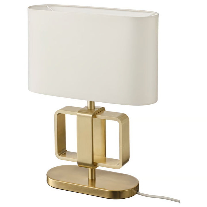 IKEA UPPVIND Table lamp, brass plated/white, 19 "