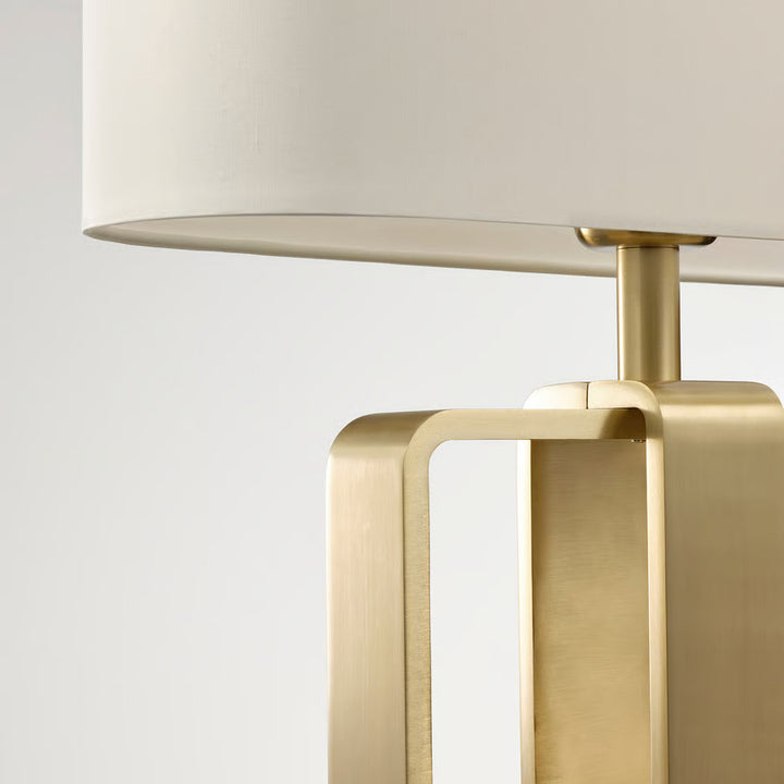 IKEA UPPVIND Table lamp, brass plated/white, 19 "