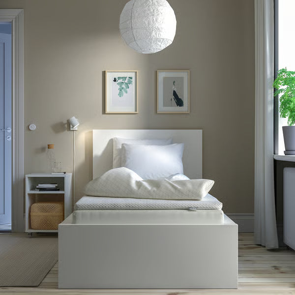 IKEA VALEVÅG Mattress and mattress pad, firm white/Nisseholm white, Twin