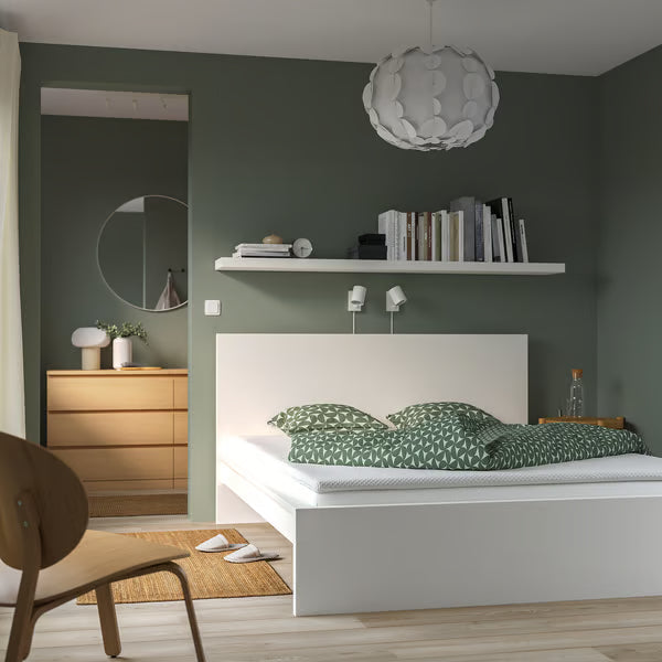 IKEA VALEVÅG Mattress and mattress pad, firm white/Nisseholm white, Queen