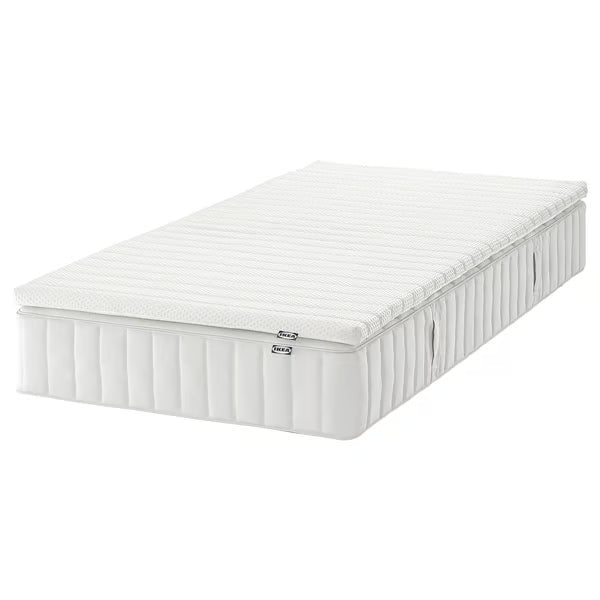 IKEA VALEVÅG Mattress and mattress pad, firm white/Nisseholm white, Twin