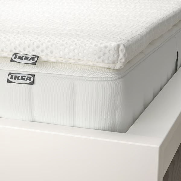 IKEA VALEVÅG Mattress and mattress pad, firm white/Nisseholm white, Queen