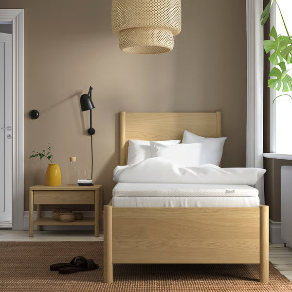 VALEVÅG Mattress and mattress pad, medium firm white/Nordberget white, Twin