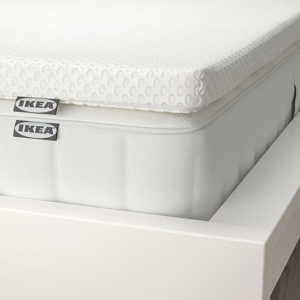 VALEVÅG Mattress and mattress pad, medium firm white/Nordberget white, Twin