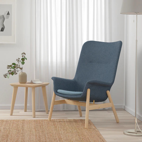 IKEA VEDBO High back armchair, Gunnared blue