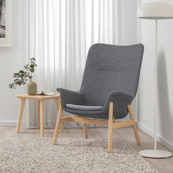 IKEA VEDBO High back armchair, Gunnared dark gray