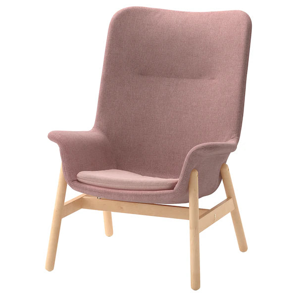 IKEA VEDBO High back armchair, Gunnared light brown-pink