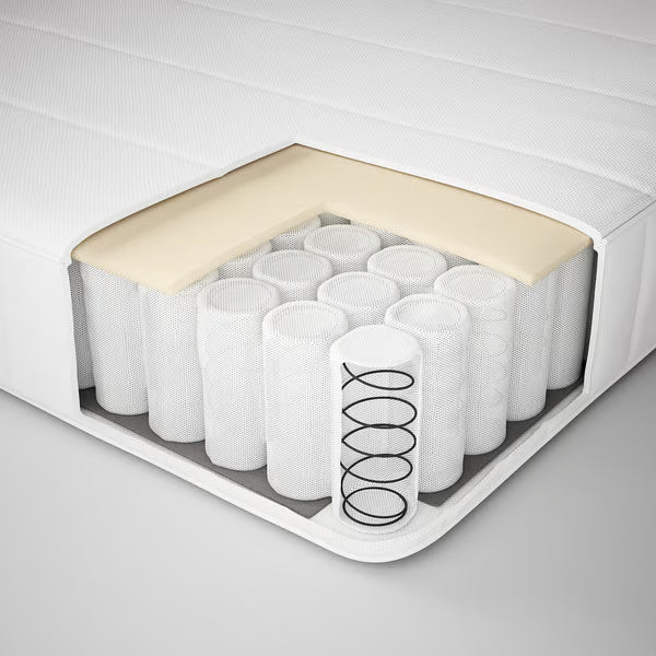 IKEA VESTERÖY Pocket spring mattress, medium firm/white, Queen