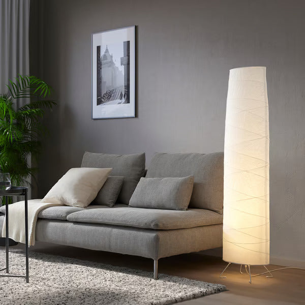 IKEA VICKLEBY Floor lamp, white/handmade, 54 "
