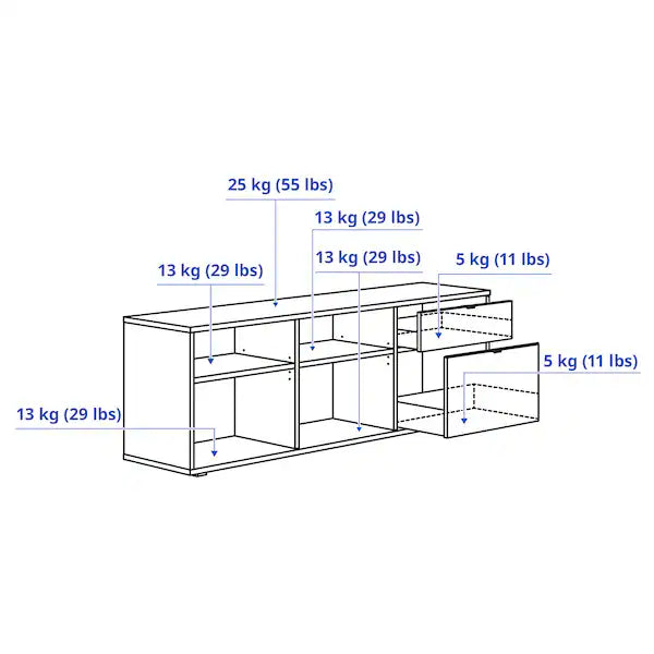 IKEA VIHALS TV/storage combination, dark gray, 132 5/8x14 5/8x78 3/4 "