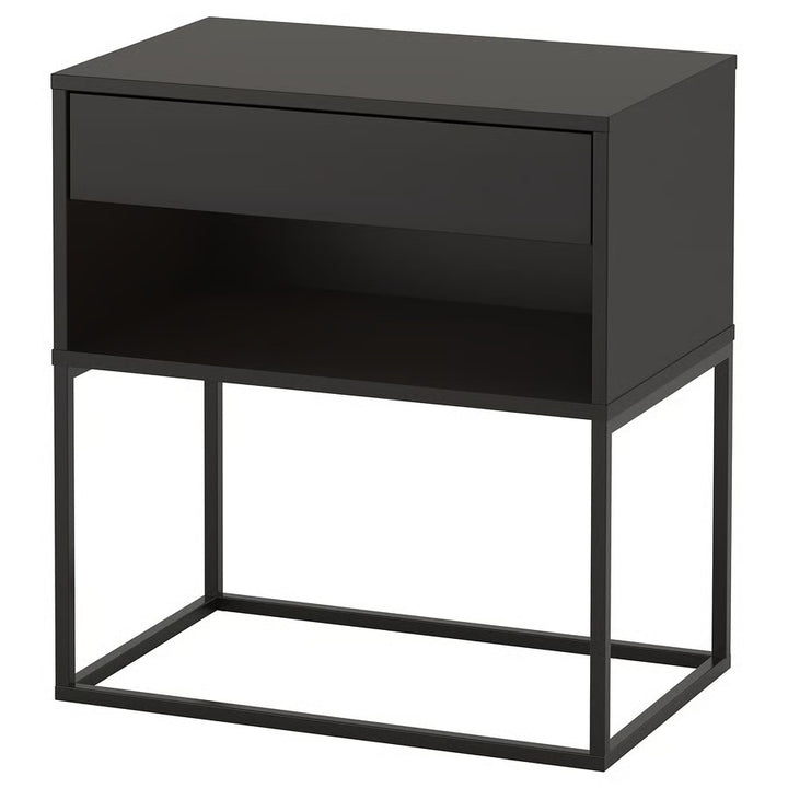IKEA VIKHAMMER Nightstand, black, 23 5/8x15 3/8 "