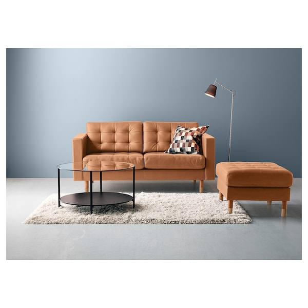 IKEA VITTSJÖ Coffee table, black-brown/glass, 29 1/2 "