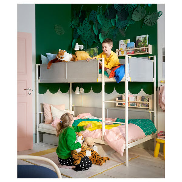 IKEA VITVAL Bunk bed frame, white/light gray, Twin