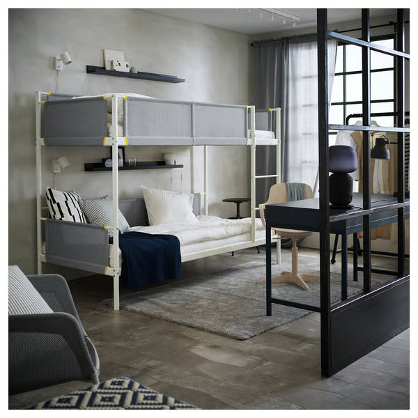 IKEA VITVAL Bunk bed frame, white/light gray, Twin